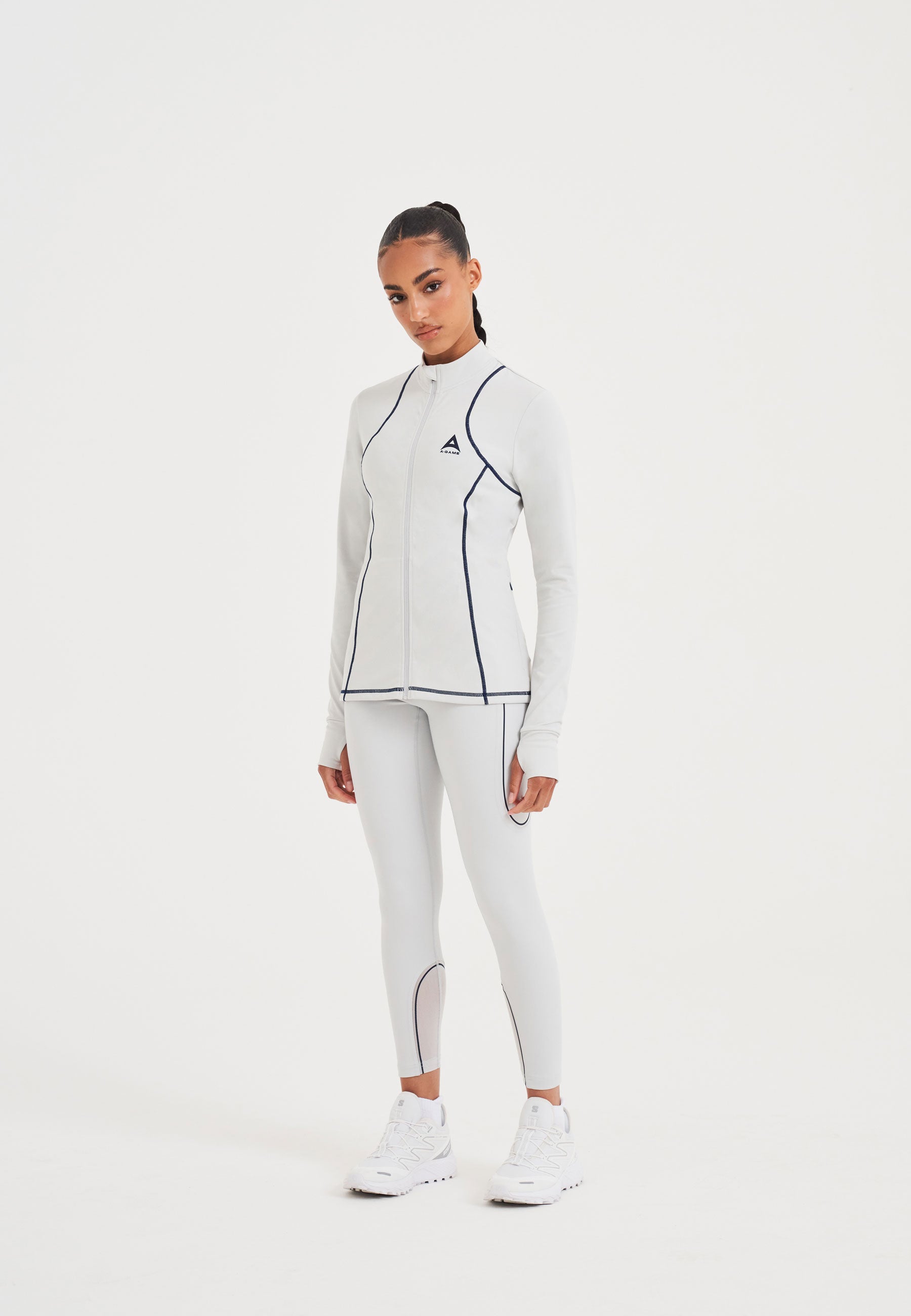 WOMENS A-GAME FITTED THERMAL FLEECE - GREY