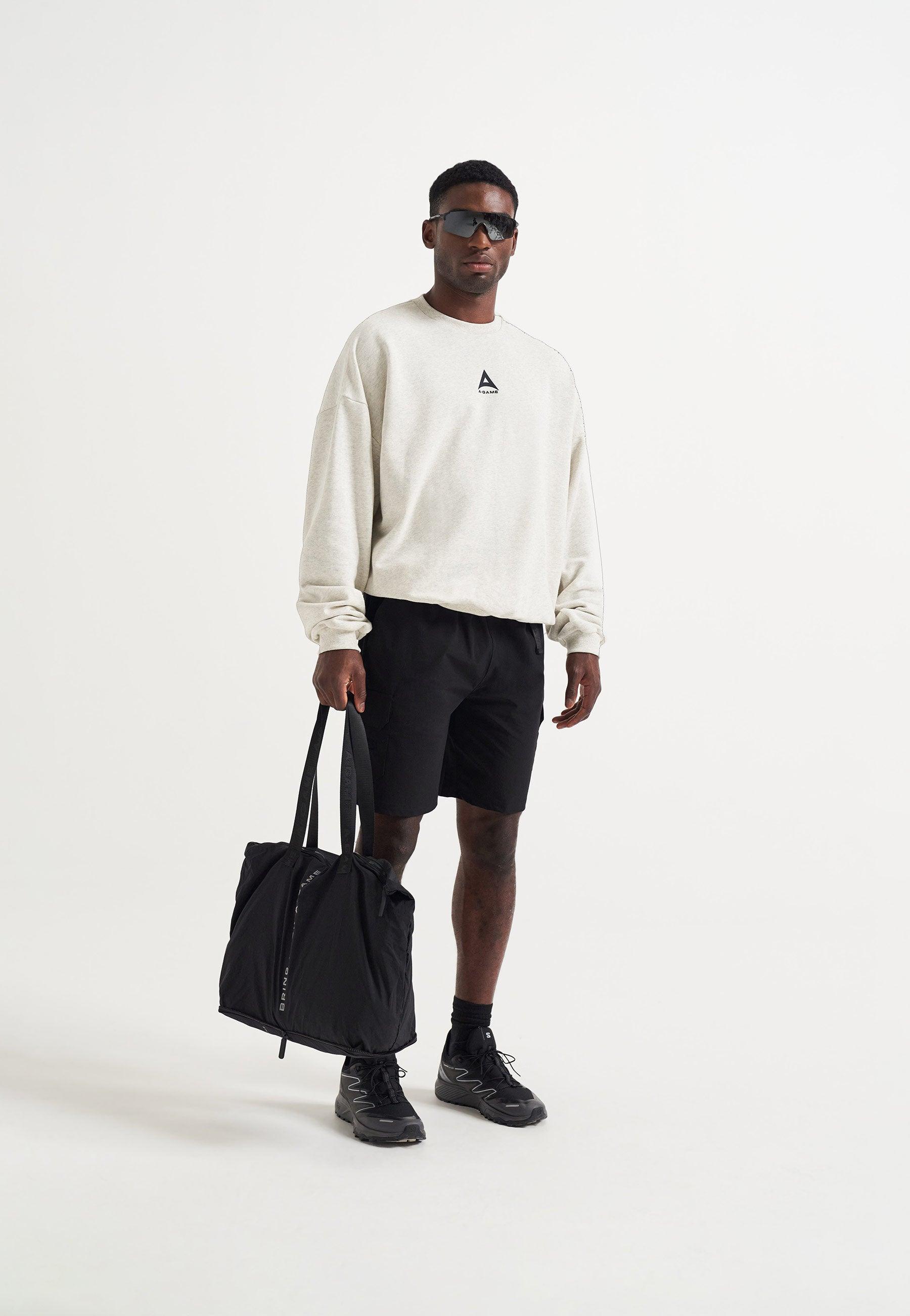 MENS A-GAME LOGO GRAPHIC RELAXED SWEATSHIRT - SNOW MARL