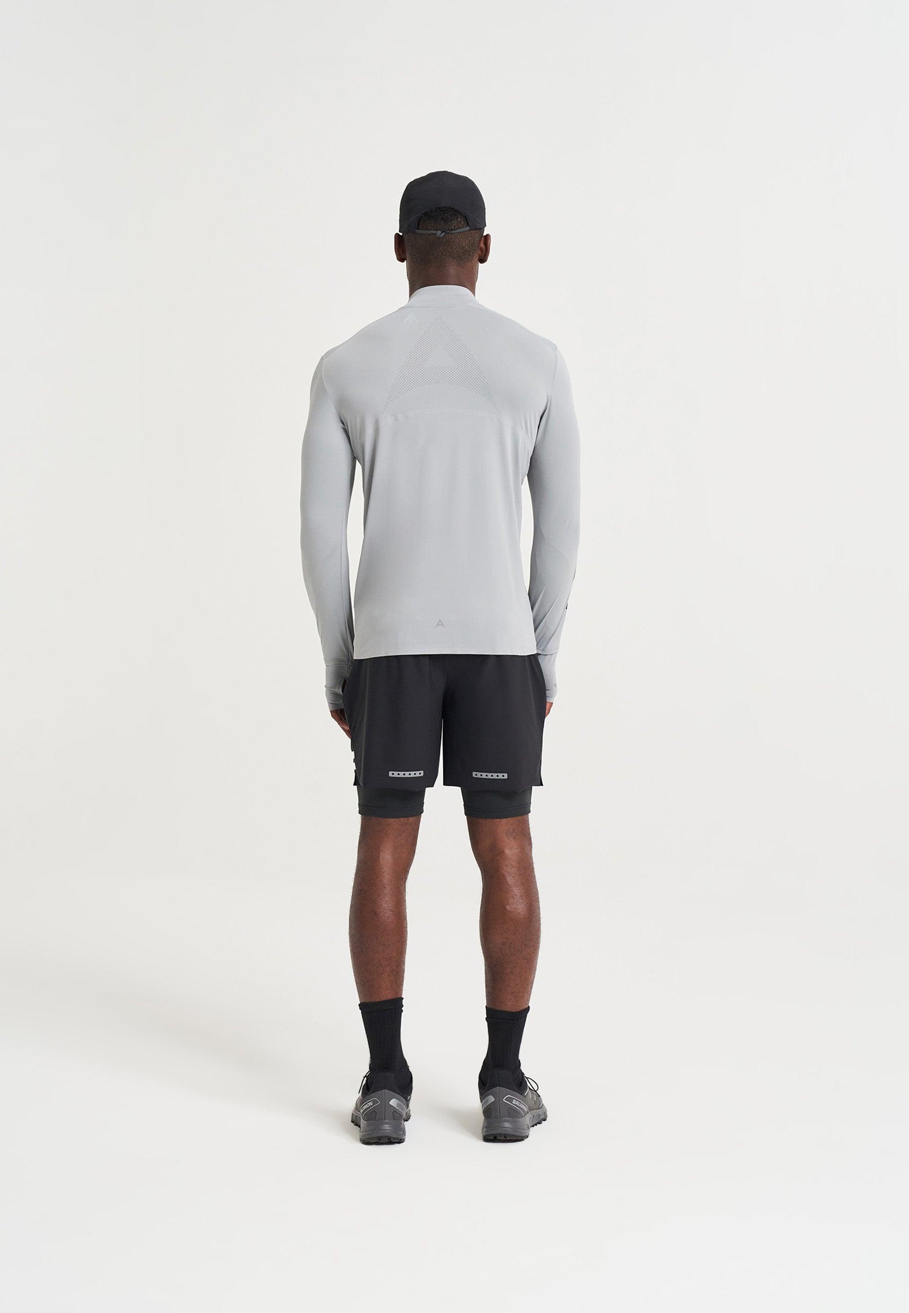 MENS A-GAME PERFORMANCE LONG SLEEVE TRAINING TOP - STEEL GREY