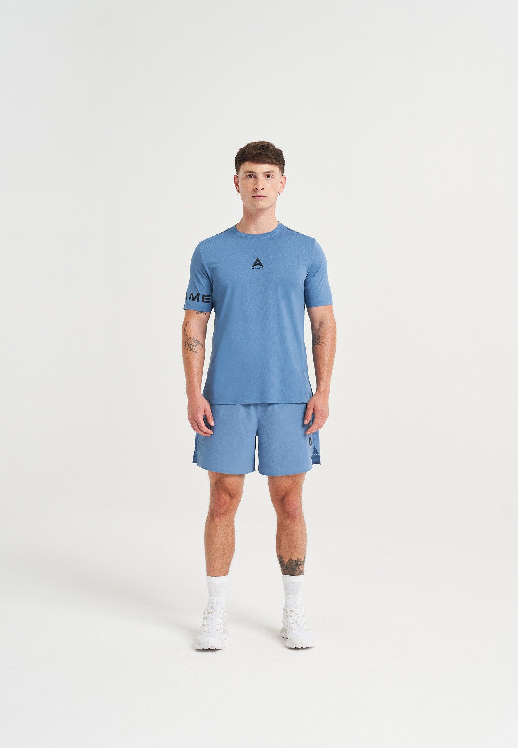 MENS A-GAME PERFORMANCE TRAINING T-SHIRT - OCEAN BLUE