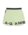 MENS A-GAME 2 IN 1 TRAINING SHORTS - LIME/BLACK/WHITE