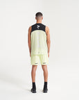 MENS A-GAME 2 IN 1 TRAINING SHORTS - LIME/BLACK/WHITE