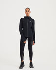 WOMENS A-GAME LIGHTWEIGHT FITTED RUNNING JACKET - BLACK/SILVER