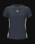 WOMENS A-GAME SHORT SLEEVE TRAINING T-SHIRT - NAVY/LIME