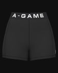 WOMENS A-GAME LOGO TRAINING CROPPED SHORTS - BLACK