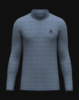 MENS A-GAME SEAMLESS LOGO TRAINING LONG SLEEVE TOP - OCEAN BLUE