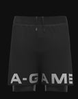 MENS A-GAME 2 IN 1 TRAINING SHORTS - BLACK